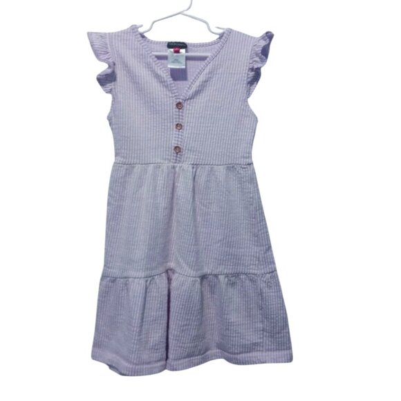Vince Camuto Girls' Purple Striped Tier Summer Dress Size 8 - Picture 1 of 8